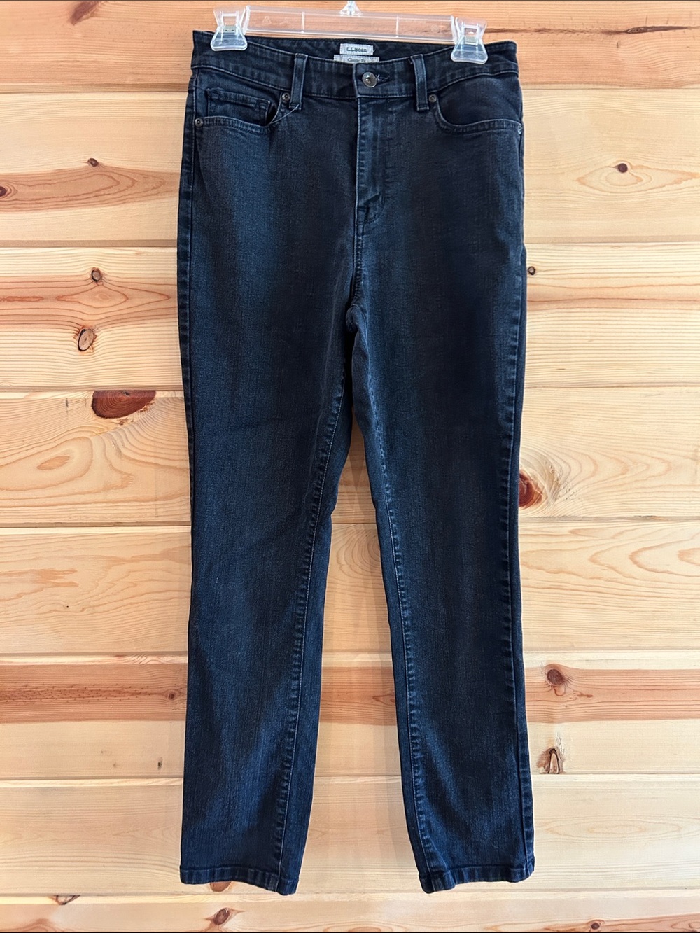 L.L. Bean Women's Black Classic Fit Stretch Jeans Size 8